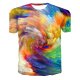 Men large size T-shirt, tie dye print round neck