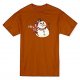 Cute snowman holding a lollipop greeting cards and graphics Texas man orange T-shirt