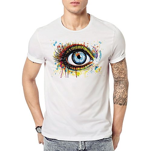 Men daily outing basic, fashion T-shirt, color round neck, short sleeves