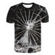 Men Beach Fashion, Exaggerated T-Shirt, Color Block, 3D, Graphic Print