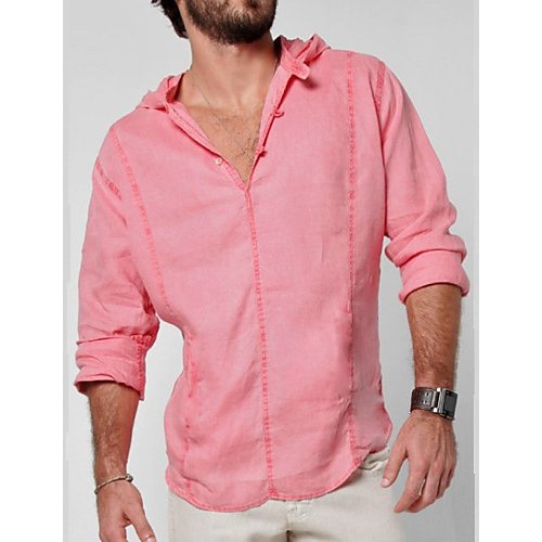 Men daily basic T-shirt, solid color V-neck