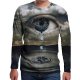 Men everyday wear holiday T-shirt, solid color, 3D, cartoon print round neck, long sleeves