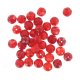 Crystal faces engraved circular red beads 2 mm