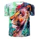 Men T-shirt, animal print round neck