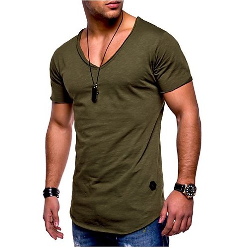 Male sports foundation yards cotton Slim T-shirt, solid color, short sleeve