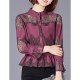 Women outside out Bohemian shirt, solid color lace stand