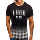 Men casual base cotton T-shirt, graphics, letter print round neck, short sleeves