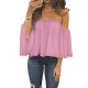 Picking up the chest and shoulders loose seven sleeve chiffon shirt, pink