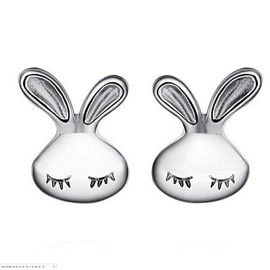 Female rabbit earrings decorated with simple daily