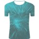 Men sports and casual chic, exaggerated large size cotton T-shirt, 3D, graphic print round neck