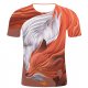 Men activities, party casual fashion, exaggerated large size cotton T-shirt, stripes, 3D, animal print round neck