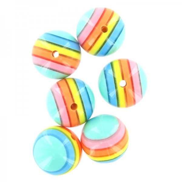 Rainbow mix large round beads