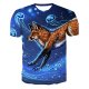 Men casual, daily basic, stylish T-shirt, 3D, animal print crew neck, short sleeves