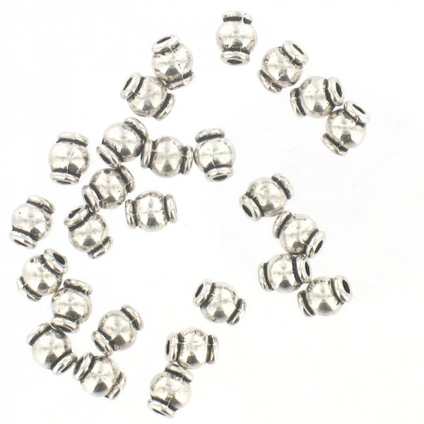 Silver barrel beads 5mm packet 25