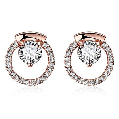 Female Water Zircon Moissan Stud Earrings Female Fashion Bridal Earrings Jewelry Alloy