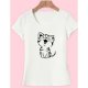 Women Basic T-shirt, Animals Cat, print