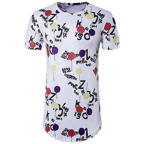 Men daily wear T-shirt, graphic round neck, short sleeves