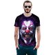 Men everyday chic, exaggerated cotton T-shirts, color blocks, animals, portrait print round neck, short sleeves