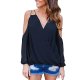 Women Sexy Chiffon Long Sleeve Off Shoulder Top