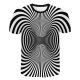 Men slim t-shirt, stripes, 3D crew neck