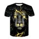 Men daily basics, fashion T-shirts, animal lions, printed crew necks, short sleeves