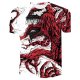 Men large size T-shirt, 3D, graphics, print round neck