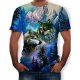 Men T-shirt, 3D, animal print round neck