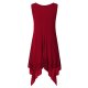 Women plus size solid loose V-neck sleeveless irregular hem dress shirt top