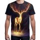 Men daily out of active, stylish T-shirts, color blocks, animal print round neck, short sleeves