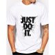 Men Daily Weekend Basic Cotton T-Shirt, Letter Printed Round Neck, Short Sleeve