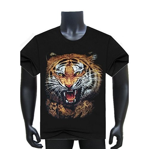 Men daily sports holiday, punk & gothic T-shirt, animal round neck, short sleeves