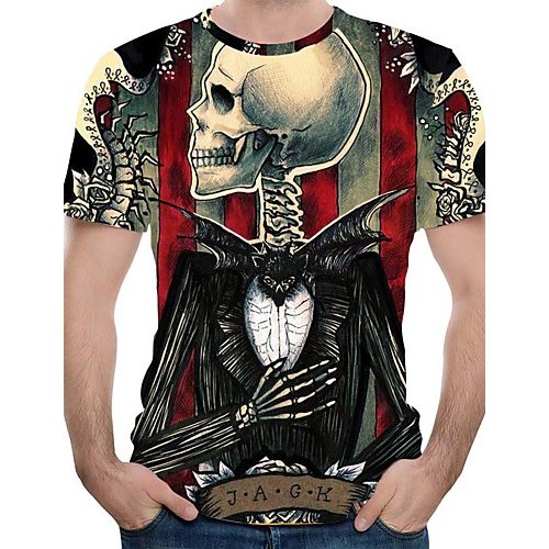 Men daily wear T-shirt, 3D round neck, short sleeves