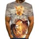 Men everyday fashion, T-shirt, color block, 3D, animal print round neck, short sleeves