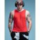 Active men sports vest, solid color round neck