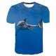 Men large size T-shirt, 3D, graphics, animal print round neck