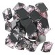 Flat black and pink flowers black beads