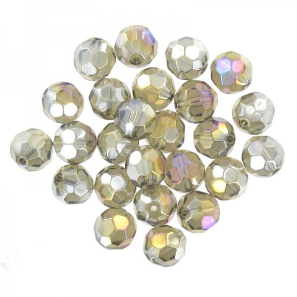 Crystal faces engraved circular tobacco beads 2 mm