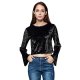 Women long trumpet sleeve coat short pullover shirt velvet shirt