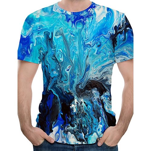 Men cotton t-shirt print round neck