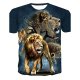 Men T-shirt, 3D, animal print round neck