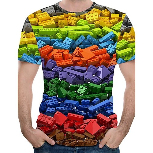 Men T-shirt, 3D, round neck