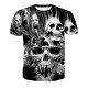 Men daily basics, fashion T-shirt, skull print round neck, short sleeves