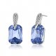 Women Crystal Cubic Zirconia Stud Earrings with Emerald Cut Aquarius