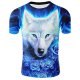 Men Daily Slim T-Shirt, Animal Round Neck, Short Sleeve