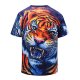 Men daily out of fashion T-shirts, color blocks, animal V-neck, short sleeves