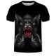 Men casual basic T-shirt, animal print round neck, short sleeves