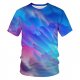 Men everyday fashion, T-shirt, color matching, 3D, patterned print crew neck, short sleeves