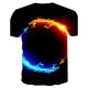 Men T-shirt large size slim T-shirt, 3D, animal print round neck