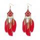 Female Earrings Tassel Long Feathers Female Feather Earrings Jewelry