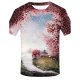 Men sports and chic, exaggerated large size cotton T-shirt, 3D, graphics, animal print round neck, short sleeves